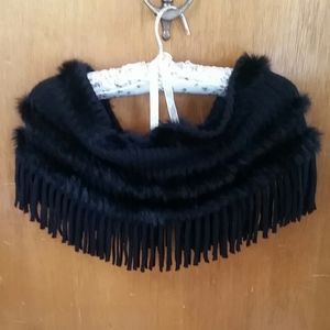 🎉HP🎉 Max and Moi Paris black scarf/wrap 100% rabbit fur